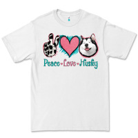 White Peace Love Husky Premium Tee - Jasminsmagicworld
