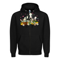 Black easter cows with chicks Zipper Hoodie - AdoDesignShop