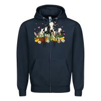 Navy easter cows with chicks Zipper Hoodie - AdoDesignShop