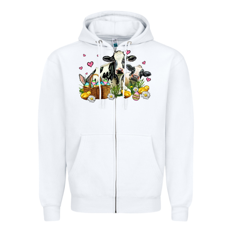 Easter Cows With Chicks Zipper Hoodie by AdoDesignShop | Teevron