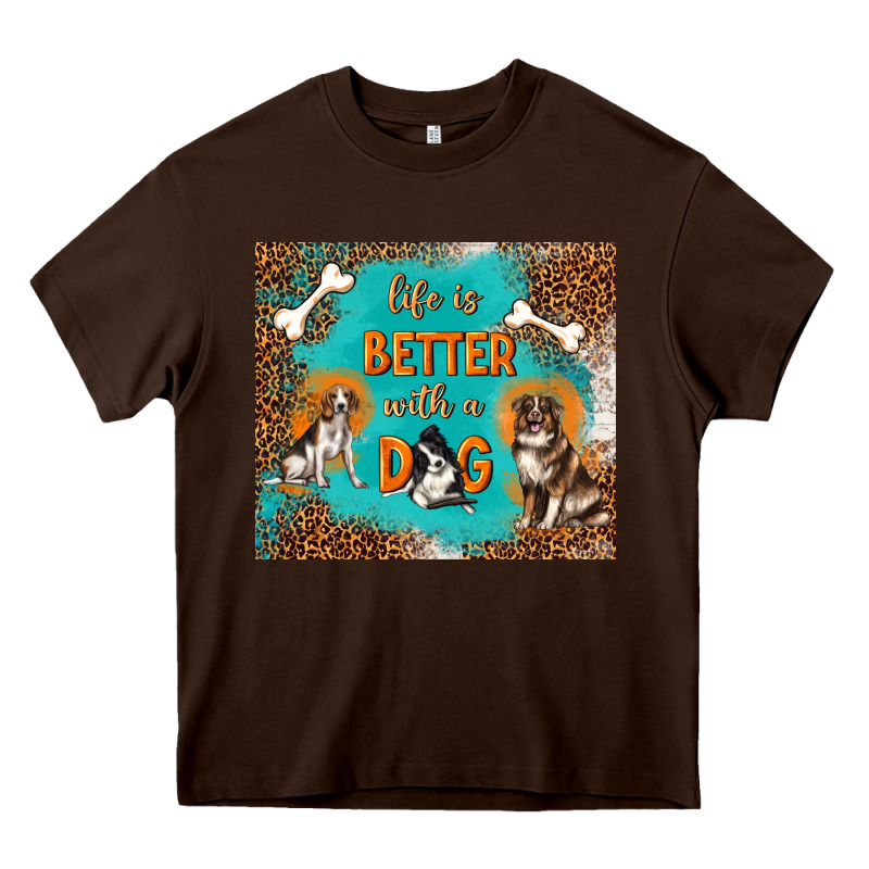 Life Is Better With A Dog Heavy Core Tee by TumblerDesignByShophia | Teevron