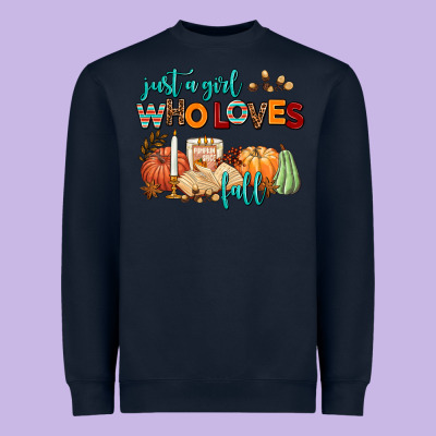 Just A Girl Who Loves Fall Heavyweight Sweatshirt Designed By Adodesignshop