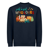 Navy just a girl who loves fall Heavyweight Sweatshirt - AdoDesignShop