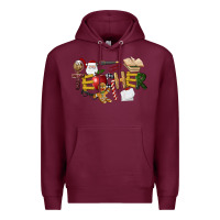 Burgundy christmas teacher Premium Hoodie - LillyAllenDesigns