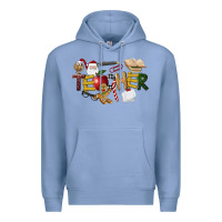 Colony Blue christmas teacher Premium Hoodie - LillyAllenDesigns