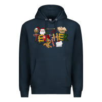 Navy christmas teacher Premium Hoodie - LillyAllenDesigns