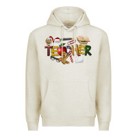 Oatmeal Heather christmas teacher Premium Hoodie - LillyAllenDesigns