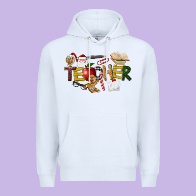 Christmas Teacher Premium Hoodie Designed By Lillyallendesigns