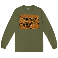 Army Green leopard glitter background Long Sleeve Tee - RanaPortraitStore