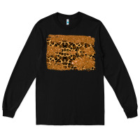 Black leopard glitter background Long Sleeve Tee - RanaPortraitStore