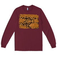 Burgundy leopard glitter background Long Sleeve Tee - RanaPortraitStore