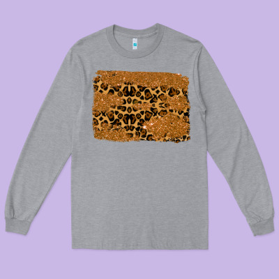 Leopard Glitter Background Long Sleeve Tee Designed By Ranaportraitstore