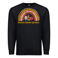 Black back to school rainbow hello sixth grade Premium Sweatshirt - AdoDesignShop