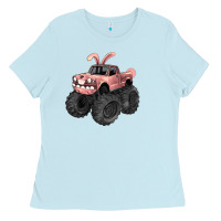 Baby Blue Easter monster truck Easter Day Ladies Tee - HowdyJamesFarm