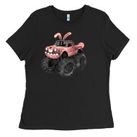 Black Easter monster truck Easter Day Ladies Tee - HowdyJamesFarm