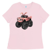 Bubblegum Pink Easter monster truck Easter Day Ladies Tee - HowdyJamesFarm