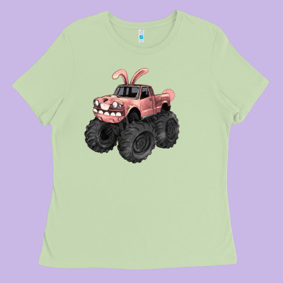 Easter Monster Truck Easter Day Ladies Tee Designed By Howdyjamesfarm