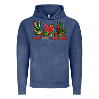 Vintage Denim Peace Love Nutcrackers Vintage Hoodie - BundleAndBundleShop