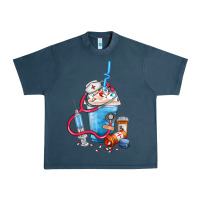 Midnight Navy Nurse frappe coffee Urban Heavy Tee - FaDigitalArtStudio
