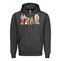 Charcoal Heather easter coffee cups Zipper Hoodie - AdoDesignShop