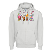 Dove Grey easter coffee cups Zipper Hoodie - AdoDesignShop