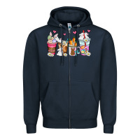 Navy easter coffee cups Zipper Hoodie - AdoDesignShop