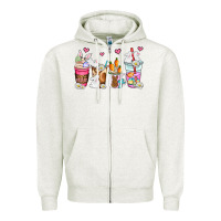 Oatmeal Heather easter coffee cups Zipper Hoodie - AdoDesignShop