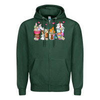 Sports Green easter coffee cups Zipper Hoodie - AdoDesignShop