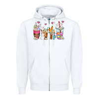 White easter coffee cups Zipper Hoodie - AdoDesignShop