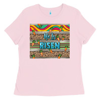 Bubblegum Pink He is risen tumbler Easter Day Ladies Tee - HowdyJamesFarm