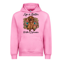 Fuchsia Pink life is better with a labrador Urban Hoodie - JahusDesignShop