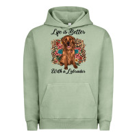 Pigment Oil Green life is better with a labrador Urban Hoodie - JahusDesignShop