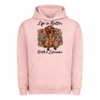 Pigment Salmon life is better with a labrador Urban Hoodie - JahusDesignShop