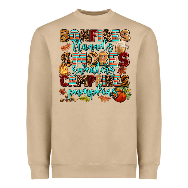 Bonfires Flannels Smores Heavyweight Sweatshirt by AdoDesignShop | Teevron