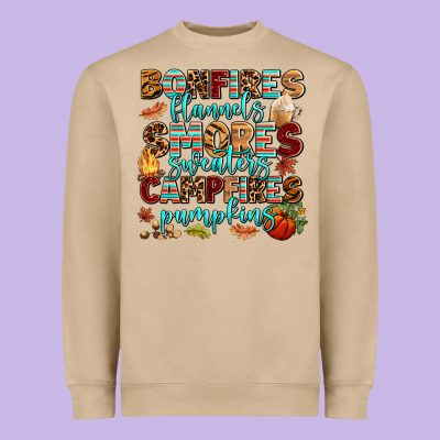Bonfires Flannels Smores Heavyweight Sweatshirt Designed By Adodesignshop