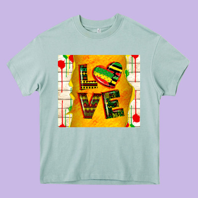 Juneteenth Love Heavy Core Tee Designed By Tumblerdesignbyshophia
