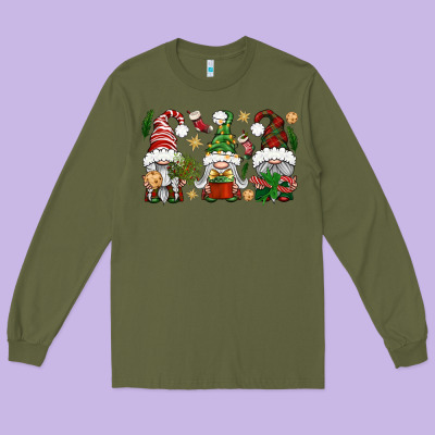 Christmas Gnomes Long Sleeve Tee Designed By Bundleandbundleshop