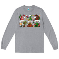 Heather Grey Christmas Gnomes Long Sleeve Tee - BundleAndBundleShop