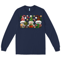 Navy Christmas Gnomes Long Sleeve Tee - BundleAndBundleShop