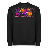 Black peace love halloween Heavyweight Sweatshirt - AdoDesignShop