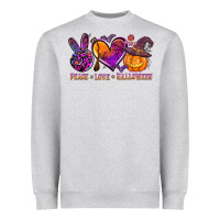 Heather Grey peace love halloween Heavyweight Sweatshirt - AdoDesignShop