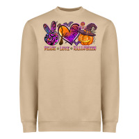 Mushroom peace love halloween Heavyweight Sweatshirt - AdoDesignShop