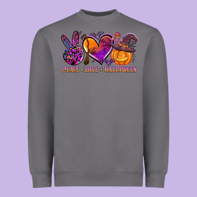 Peace Love Halloween Heavyweight Sweatshirt Designed By Adodesignshop