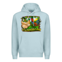 Blue Mist It's St. Patrick's Day Rooster And Chicken Premium Hoodie - RanaPortraitStore