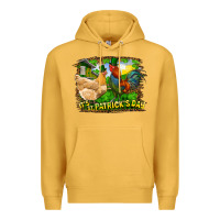 Mustard It's St. Patrick's Day Rooster And Chicken Premium Hoodie - RanaPortraitStore