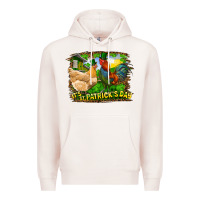 Pale Pink It's St. Patrick's Day Rooster And Chicken Premium Hoodie - RanaPortraitStore