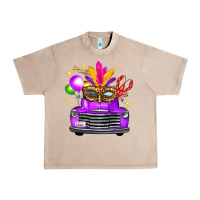 French Oak Mardi Gras Truck Leopard Mask Urban Heavy Tee - FaDigitalArtStudio