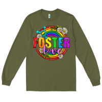 Army Green Foster Love Pride Lgbtq Long Sleeve Tee - BundleAndBundleShop