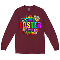 Burgundy Foster Love Pride Lgbtq Long Sleeve Tee - BundleAndBundleShop