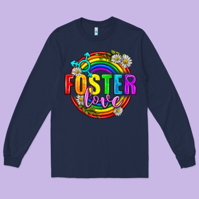 Foster Love Pride Lgbtq Long Sleeve Tee Designed By Bundleandbundleshop